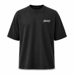 1HUNNA heavyweight vintage black t-shirt front view