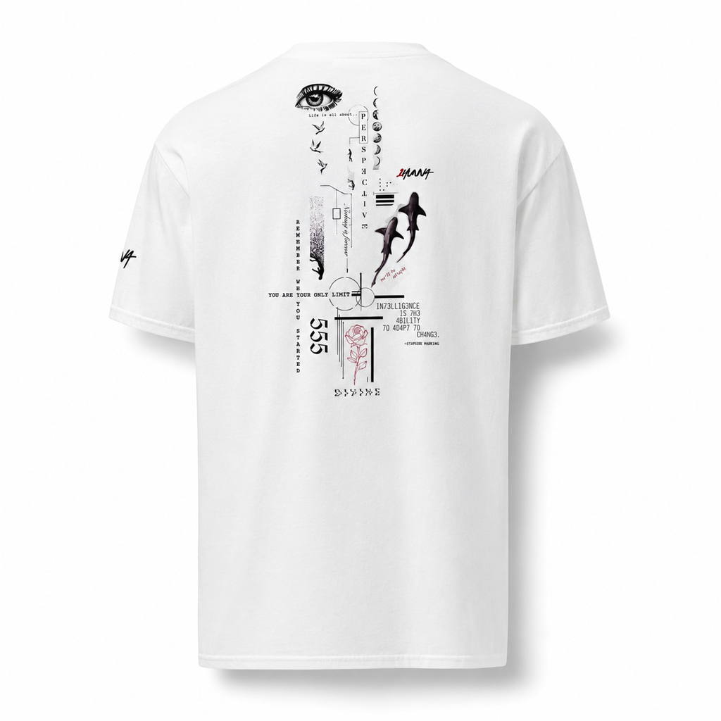 Ethos 002 Perspective T-Shirt  – White -  | 1HUNNA