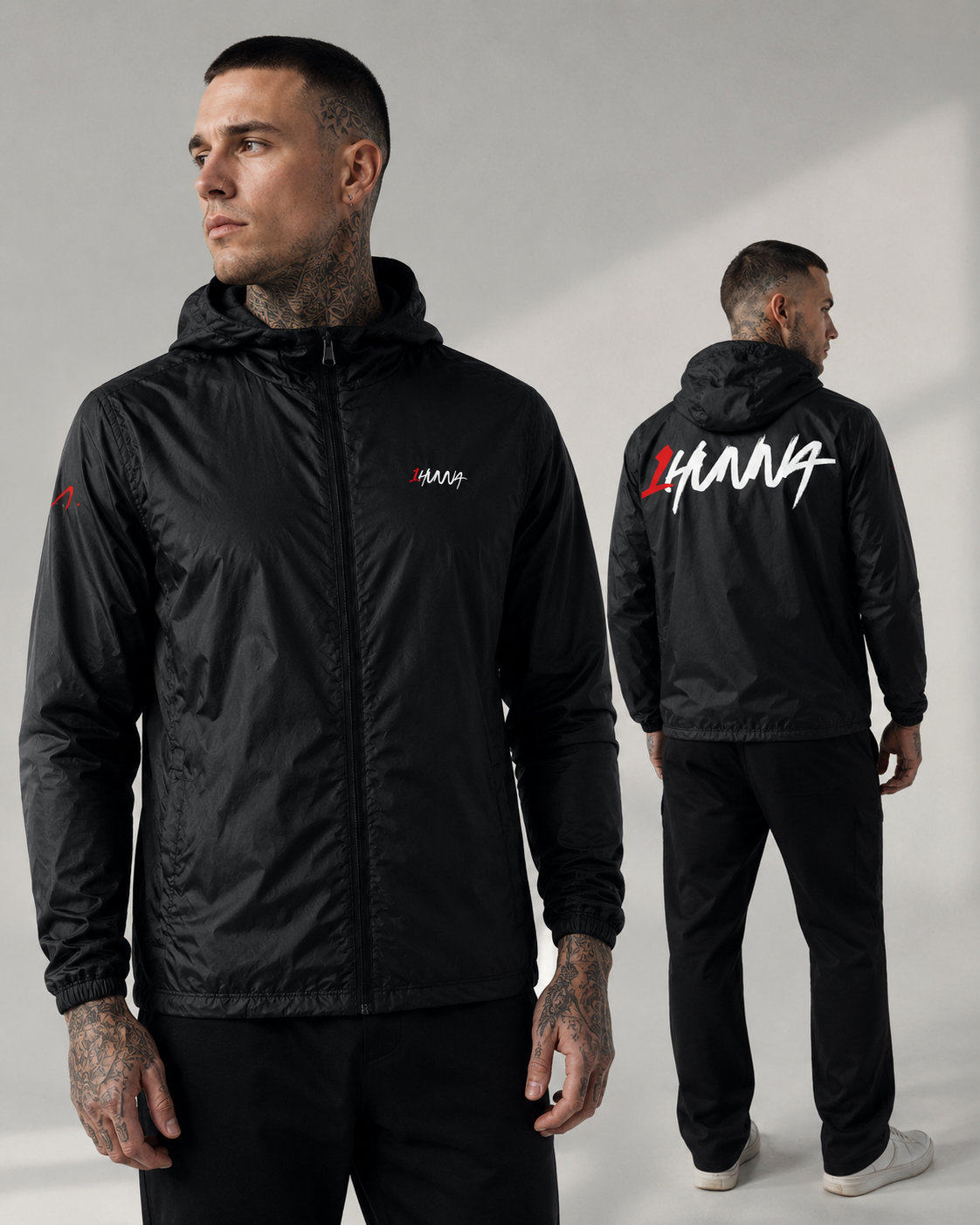 Singatures Windbreaker Red and White - Black | 1HUNNA