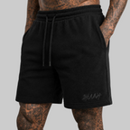 1HUNNA Casual Terry Shorts in zwart – voorkant
