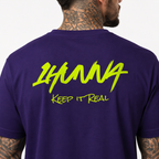 Signatures 009 T-shirt - Purple & Neon Yellow| 1HUNNA