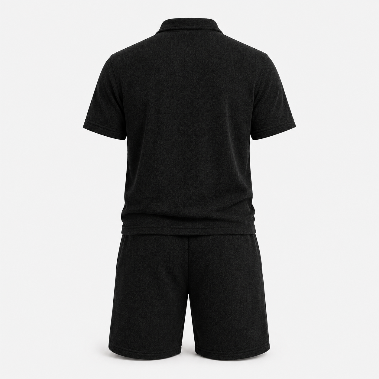 1HUNNA Casual Terry Set in zwart – achterkant