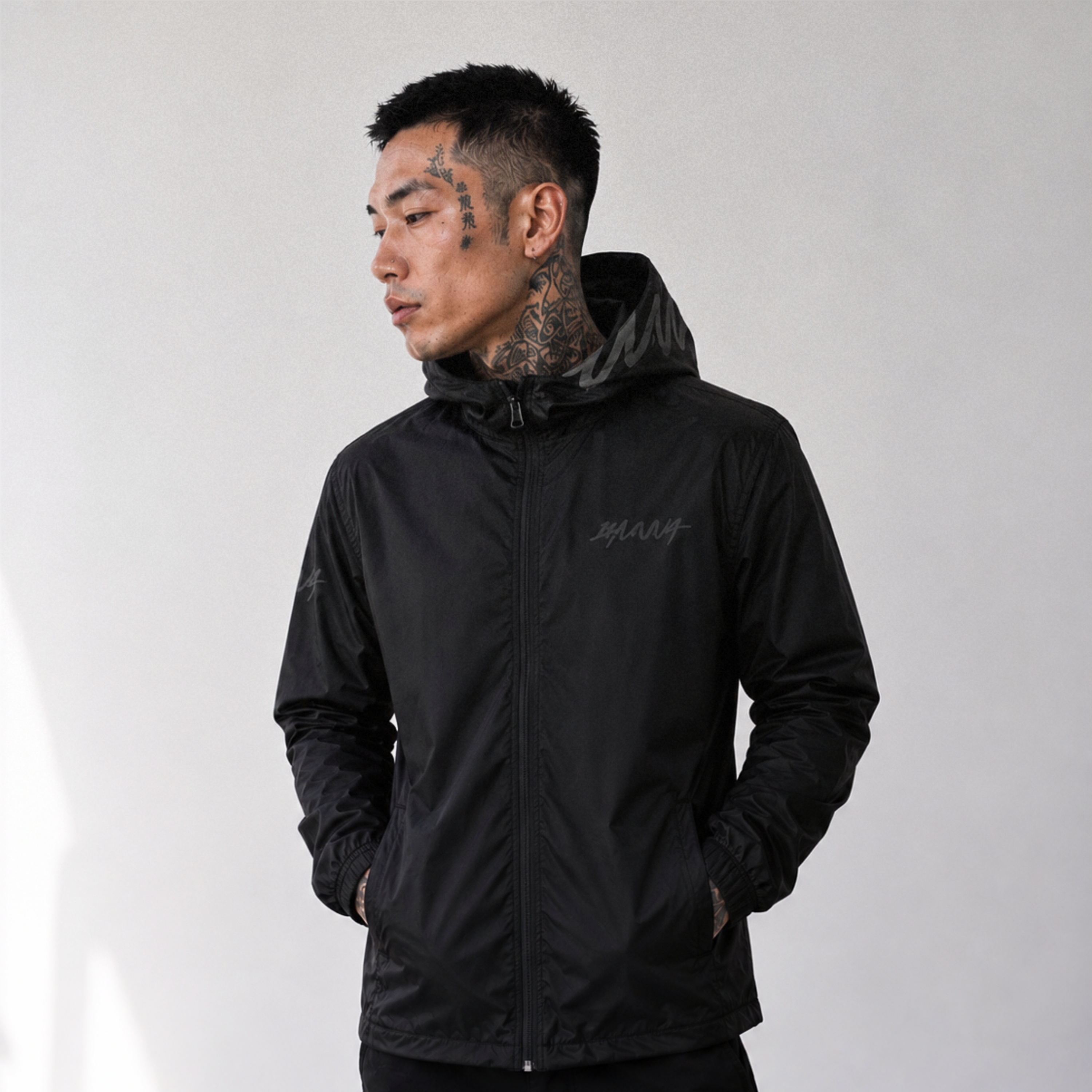 Ghost Windbreaker Premium Essential - Black | 1HUNNA
