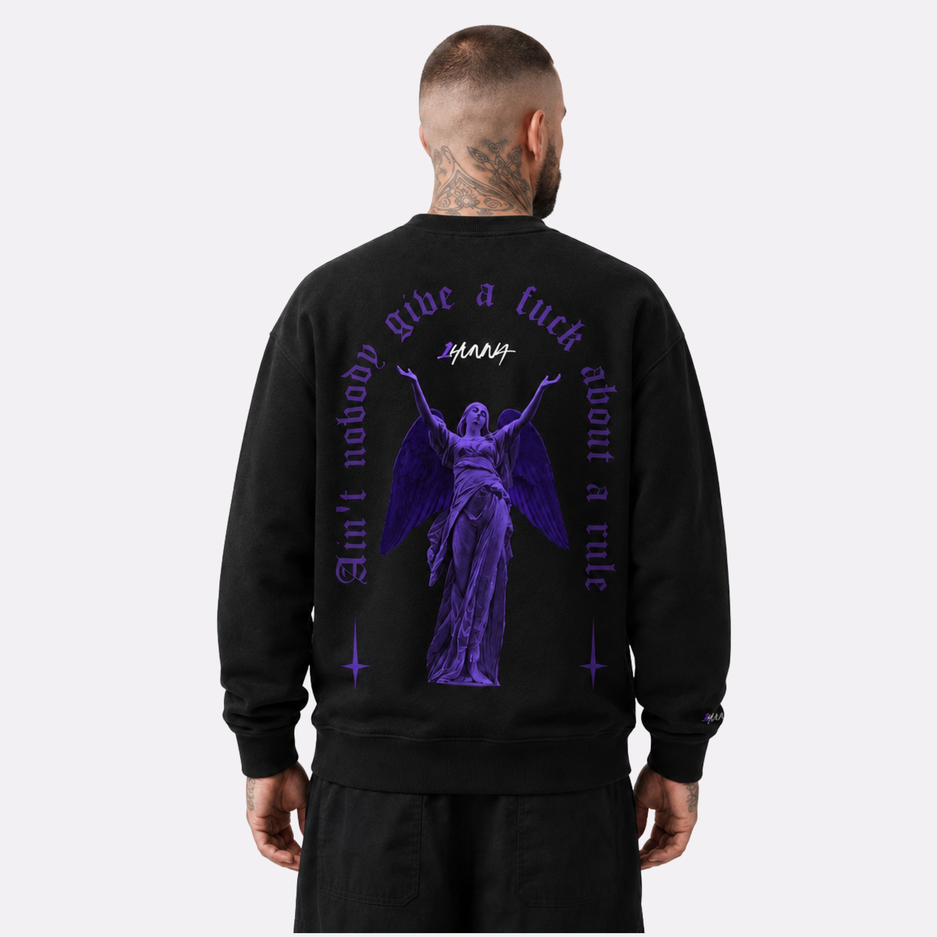 Gallery Give No F#ck Sweater - Black | 1HUNNA